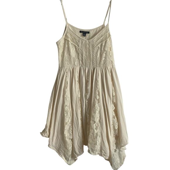 AMERICAN EAGLE Babydoll Dress Size 0 Ivory Lace Y2K Romantic Feminine Fairycore - Picture 1 of 10